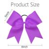 image16PCS 8quot Large Cheer Hair Bows Ponytail Holder Elastic Band Handmade for Cheerleading Teen Girls College Sports White 1 Count Pack of 16Purple