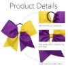 image16PCS 8quot Large Cheer Hair Bows Ponytail Holder Elastic Band Handmade for Cheerleading Teen Girls College Sports White 1 Count Pack of 16PurpleGold