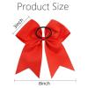 image16PCS 8quot Large Cheer Hair Bows Ponytail Holder Elastic Band Handmade for Cheerleading Teen Girls College Sports White 1 Count Pack of 16Red