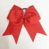 image16PCS 8quot Large Cheer Hair Bows Ponytail Holder Elastic Band Handmade for Cheerleading Teen Girls College Sports White 1 Count Pack of 16Red