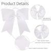image16PCS 8quot Large Cheer Hair Bows Ponytail Holder Elastic Band Handmade for Cheerleading Teen Girls College Sports White 1 Count Pack of 16White  Big Bows