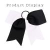 image16PCS 8quot Large Cheer Hair Bows Ponytail Holder Elastic Band Handmade for Cheerleading Teen Girls College Sports White 1 Count Pack of 16WhiteBlack