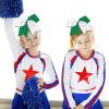 image16PCS 8quot Large Cheer Hair Bows Ponytail Holder Elastic Band Handmade for Cheerleading Teen Girls College Sports White 1 Count Pack of 16WhiteForest Green