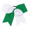image16PCS 8quot Large Cheer Hair Bows Ponytail Holder Elastic Band Handmade for Cheerleading Teen Girls College Sports White 1 Count Pack of 16WhiteForest Green