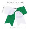 image16PCS 8quot Large Cheer Hair Bows Ponytail Holder Elastic Band Handmade for Cheerleading Teen Girls College Sports White 1 Count Pack of 16WhiteForest Green