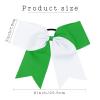 image16PCS 8quot Large Cheer Hair Bows Ponytail Holder Elastic Band Handmade for Cheerleading Teen Girls College Sports White 1 Count Pack of 16WhiteGreen