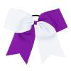 image16PCS 8quot Large Cheer Hair Bows Ponytail Holder Elastic Band Handmade for Cheerleading Teen Girls College Sports White 1 Count Pack of 16WhitePurple