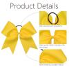 image16PCS 8quot Large Cheer Hair Bows Ponytail Holder Elastic Band Handmade for Cheerleading Teen Girls College Sports White 1 Count Pack of 16Yellow