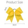 image16PCS 8quot Large Cheer Hair Bows Ponytail Holder Elastic Band Handmade for Cheerleading Teen Girls College Sports White 1 Count Pack of 16Yellow