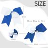 imageOAOLEER 2PCS 8quot Jumbo Cheer Bow Clip with Tails Large Cheerleading Hair Bows for Girls Teen Softball Cheerleader Outfit Uniform RedBlueWhite