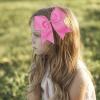 imageOAOLEER 2PCS 8quot Jumbo Cheer Bow Clip with Tails Large Cheerleading Hair Bows for Girls Teen Softball Cheerleader Outfit Uniform RedHot Pink