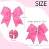 imageOAOLEER 2PCS 8quot Jumbo Cheer Bow Clip with Tails Large Cheerleading Hair Bows for Girls Teen Softball Cheerleader Outfit Uniform RedHot Pink