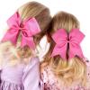 imageOAOLEER 2PCS 8quot Jumbo Cheer Bow Clip with Tails Large Cheerleading Hair Bows for Girls Teen Softball Cheerleader Outfit Uniform RedHot Pink