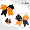 imageOAOLEER 2PCS 8quot Jumbo Cheer Bow Clip with Tails Large Cheerleading Hair Bows for Girls Teen Softball Cheerleader Outfit Uniform RedOrangeBlack