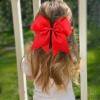 imageOAOLEER 2PCS 8quot Jumbo Cheer Bow Clip with Tails Large Cheerleading Hair Bows for Girls Teen Softball Cheerleader Outfit Uniform RedRed