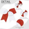 imageOAOLEER 2PCS 8quot Jumbo Cheer Bow Clip with Tails Large Cheerleading Hair Bows for Girls Teen Softball Cheerleader Outfit Uniform RedRedWhite