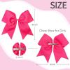 imageOAOLEER 2PCS 8quot Jumbo Cheer Bow Clip with Tails Large Cheerleading Hair Bows for Girls Teen Softball Cheerleader Outfit Uniform RedRose Pink