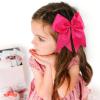 imageOAOLEER 2PCS 8quot Jumbo Cheer Bow Clip with Tails Large Cheerleading Hair Bows for Girls Teen Softball Cheerleader Outfit Uniform RedRose Pink