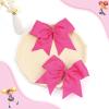 imageOAOLEER 2PCS 8quot Jumbo Cheer Bow Clip with Tails Large Cheerleading Hair Bows for Girls Teen Softball Cheerleader Outfit Uniform RedRose Pink