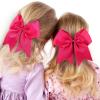 imageOAOLEER 2PCS 8quot Jumbo Cheer Bow Clip with Tails Large Cheerleading Hair Bows for Girls Teen Softball Cheerleader Outfit Uniform RedRose Pink