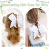 imageOAOLEER 2PCS 8quot Jumbo Cheer Bow Clip with Tails Large Cheerleading Hair Bows for Girls Teen Softball Cheerleader Outfit Uniform RedWhite