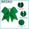 imageOaoleer 21PCS 8quot Large Cheer Bows White Bows Jumbo Cheerleader Bow with Ponytail Holder Elastic Band Handmade for Cheerleading Teen Girls College SportsForest Green 21PCS