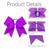 imageOaoleer 21PCS 8quot Large Cheer Bows White Bows Jumbo Cheerleader Bow with Ponytail Holder Elastic Band Handmade for Cheerleading Teen Girls College SportsPurple 21PCS