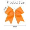 imageOaoleer 21PCS 8quot Large Cheer Bows White Bows Jumbo Cheerleader Bow with Ponytail Holder Elastic Band Handmade for Cheerleading Teen Girls College SportsOrange 21PCS