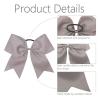imageOaoleer 21PCS 8quot Large Cheer Bows White Bows Jumbo Cheerleader Bow with Ponytail Holder Elastic Band Handmade for Cheerleading Teen Girls College SportsGray 21PCS