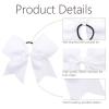 imageOaoleer 21PCS 8quot Large Cheer Bows White Bows Jumbo Cheerleader Bow with Ponytail Holder Elastic Band Handmade for Cheerleading Teen Girls College SportsWhite 21PCS