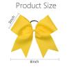 imageOaoleer 21PCS 8quot Large Cheer Bows White Bows Jumbo Cheerleader Bow with Ponytail Holder Elastic Band Handmade for Cheerleading Teen Girls College SportsYellow 21PCS