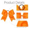 imageOaoleer 21PCS 8quot Large Cheer Bows White Bows Jumbo Cheerleader Bow with Ponytail Holder Elastic Band Handmade for Cheerleading Teen Girls College SportsOrange 21PCS