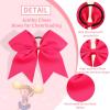 imageOaoleer 21PCS 8quot Large Cheer Bows White Bows Jumbo Cheerleader Bow with Ponytail Holder Elastic Band Handmade for Cheerleading Teen Girls College SportsRose Pink 21PCS