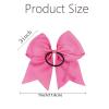imageOaoleer 7 Inch Breast Cancer Awareness Cheerleader Bow Large Hair Bow With Ponytail Holder Hair Band For Breast Cancer MonthPink