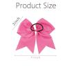 imageOaoleer 7 Inch Breast Cancer Awareness Cheerleader Bow Large Hair Bow With Ponytail Holder Hair Band For Breast Cancer Monthpinkwhite