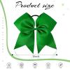 imageOaoleer 8inch Jumbo Large Cheer Bows Ponytail Holder Elastic Band Handmade Boutique Hair Accessories for Cheerleading Teen Girls College Women Sports 1PCS WhiteForest Green