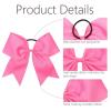 imageOaoleer 8inch Jumbo Large Cheer Bows Ponytail Holder Elastic Band Handmade Boutique Hair Accessories for Cheerleading Teen Girls College Women Sports 1PCS WhiteHot Pink