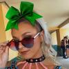 imageOaoleer 8inch Jumbo Large Cheer Bows Ponytail Holder Elastic Band Handmade Boutique Hair Accessories for Cheerleading Teen Girls College Women Sports 1PCS WhiteForest Green