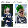imageOaoleer 8inch Jumbo Large Cheer Bows Ponytail Holder Elastic Band Handmade Boutique Hair Accessories for Cheerleading Teen Girls College Women Sports 1PCS WhiteForest Green