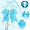 imageOaoleer 8inch Jumbo Large Cheer Bows Ponytail Holder Elastic Band Handmade Boutique Hair Accessories for Cheerleading Teen Girls College Women Sports 1PCS WhiteSky Blue