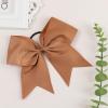 imageOaoleer 8inch Jumbo Large Cheer Bows Ponytail Holder Elastic Band Handmade Boutique Hair Accessories for Cheerleading Teen Girls College Women Sports 1PCS WhiteBrown