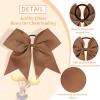 imageOaoleer 8inch Jumbo Large Cheer Bows Ponytail Holder Elastic Band Handmade Boutique Hair Accessories for Cheerleading Teen Girls College Women Sports 1PCS WhiteBrown
