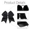 imageOaoleer 8inch Jumbo Large Cheer Bows Ponytail Holder Elastic Band Handmade Boutique Hair Accessories for Cheerleading Teen Girls College Women Sports 1PCS WhiteBlack
