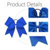 imageOaoleer 8inch Jumbo Large Cheer Bows Ponytail Holder Elastic Band Handmade Boutique Hair Accessories for Cheerleading Teen Girls College Women Sports 1PCS WhiteRoyal Blue