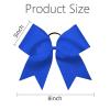 imageOaoleer 8inch Jumbo Large Cheer Bows Ponytail Holder Elastic Band Handmade Boutique Hair Accessories for Cheerleading Teen Girls College Women Sports 1PCS WhiteRoyal Blue