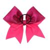 imageOaoleer Hair Bow 4PCS 77 inches 18cm Breast Cancer Awareness Cheerleader Bow with Ponytail Holder for Breast Cancer Month PU Pink BGlitter Cheer Bows