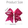 imageOaoleer Hair Bow 4PCS 77 inches 18cm Breast Cancer Awareness Cheerleader Bow with Ponytail Holder for Breast Cancer Month PU Pink BGlitter Cheer Bows