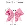 imageOaoleer Hair Bow 4PCS 77 inches 18cm Breast Cancer Awareness Cheerleader Bow with Ponytail Holder for Breast Cancer Month PU Pink BPU Pink A