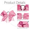imageOaoleer Hair Bow 4PCS 77 inches 18cm Breast Cancer Awareness Cheerleader Bow with Ponytail Holder for Breast Cancer Month PU Pink BPU Pink A