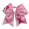 imageOaoleer Hair Bow 4PCS 77 inches 18cm Breast Cancer Awareness Cheerleader Bow with Ponytail Holder for Breast Cancer Month PU Pink BPU Pink B